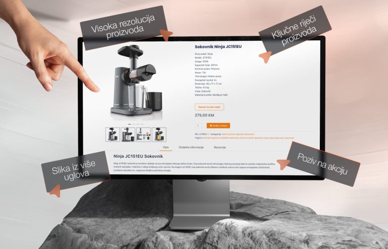 stranica proizvoda na monitoru